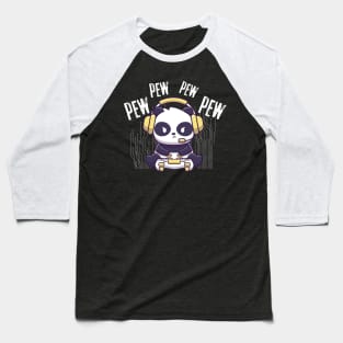 Gaming Panda Pew Pew Video Game Addict Baseball T-Shirt